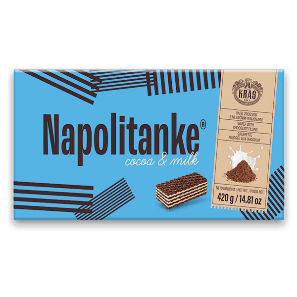 Wafers Napolitanke Cocoa and Milk – Blok – 14.82 oz (420gr)